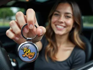 Glossy Keychains Alloy Sturdy Design